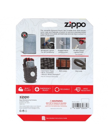 Ajándék szett Zippo öngyújtó + öngyújtó tartó paracord 40472