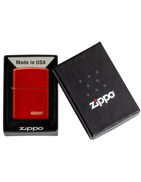Zippo 49475ZL Metallic Red Zippo Logo öngyújtó