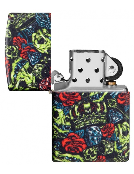 Zippo 49696 Glow in the Dark Skull Crown öngyújtó