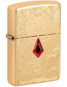 Zippo 49802 Armor Lucky Cat with Red Jewel öngyújtó
