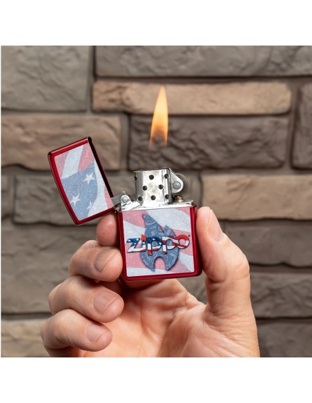 Zippo 49781 USA Flag and Zippo Logo öngyújtó