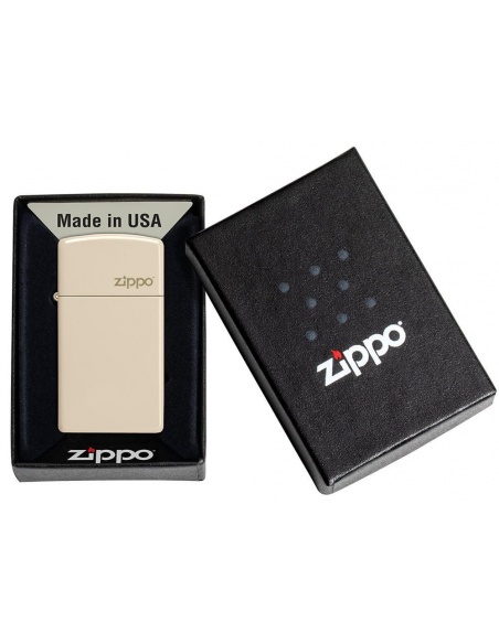 Zippo 49528ZL Slim Flat Sand with Zippo Logo öngyújtó