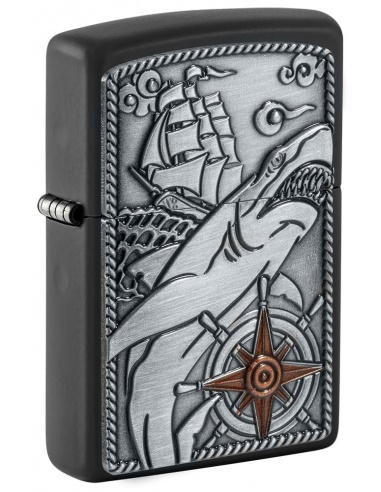 Zippo 48120 Nautical Ship Shark Emblem öngyújtó