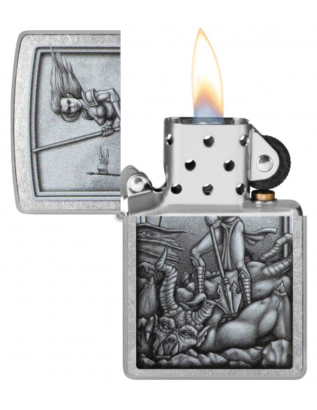 Zippo 48371 Medieval Woman Warrior Slaying Beast öngyújtó