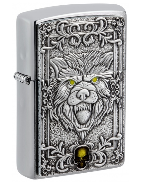 Zippo 48690 Wolf and Skull Emblem öngyújtó