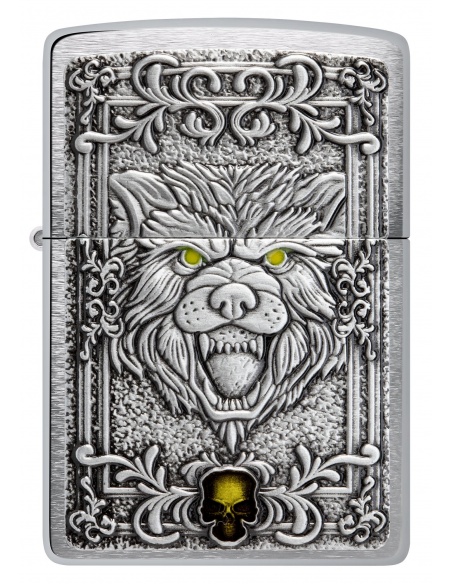 Zippo 48690 Wolf and Skull Emblem öngyújtó