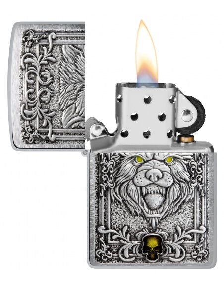 Zippo 48690 Wolf and Skull Emblem öngyújtó