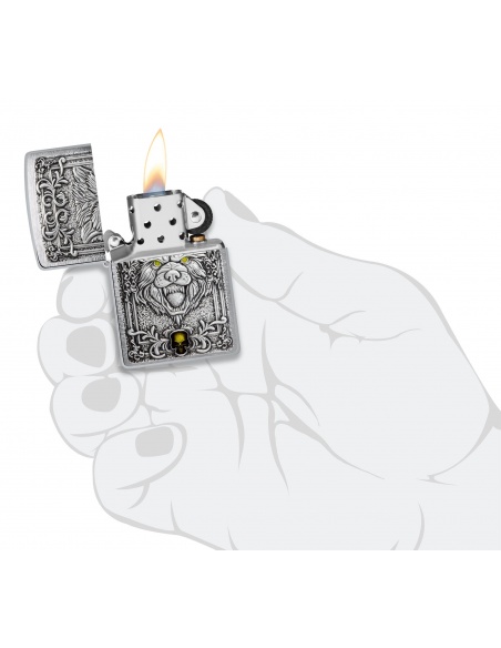 Zippo 48690 Wolf and Skull Emblem öngyújtó