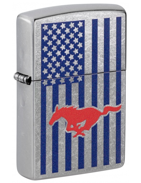 Zippo 48754 Ford Mustang and Monochromatic American Flag öngyújtó
