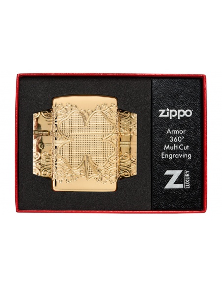 Zippo 46301 Lucky Clover Deep Carved Armor öngyújtó